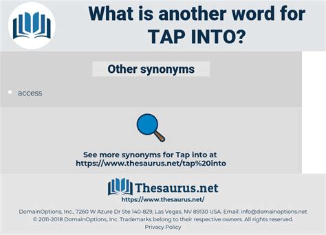 Click for more definitions. . Thesaurus tap into